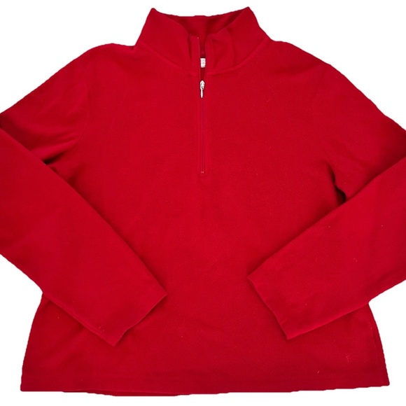 Danskin Now Fleece 1/4 Zip Sweater Women’s L Red - Picture 1 of 8